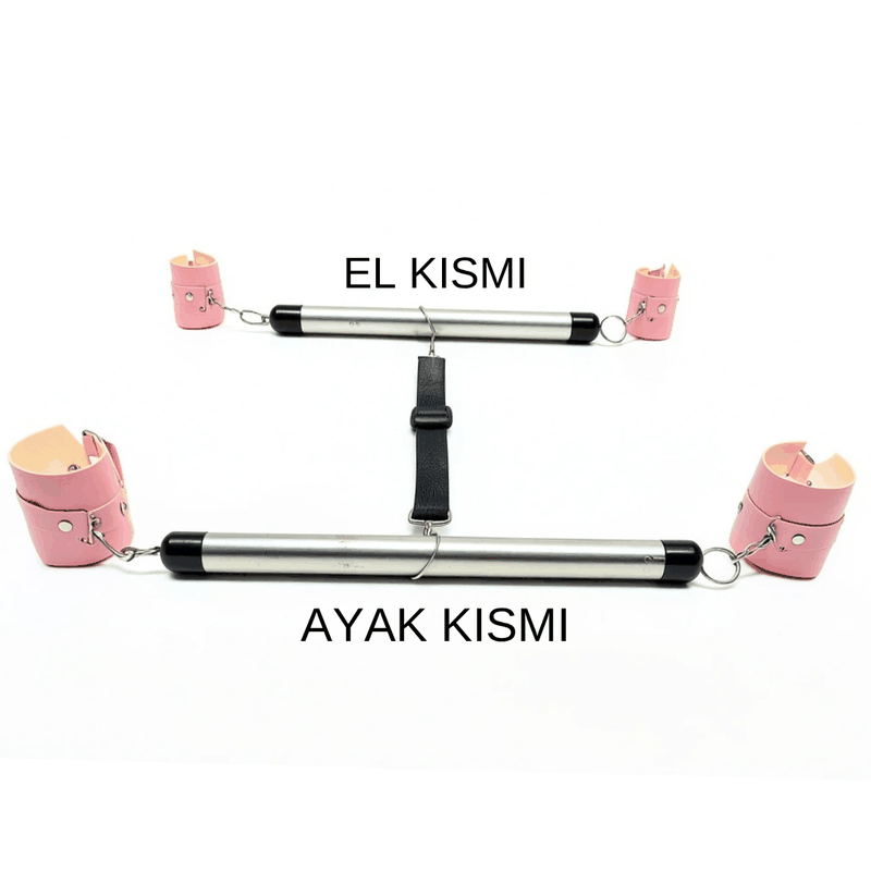 Fantezi Pembe Deri Seksi Borulu Yatak Kelepçesi BC5383
