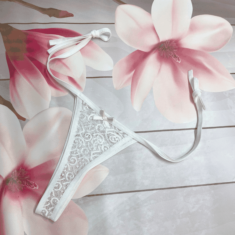 Kadın 3'lü Dantelli Yandan Bağlamalı Seksi Tanga BC0054