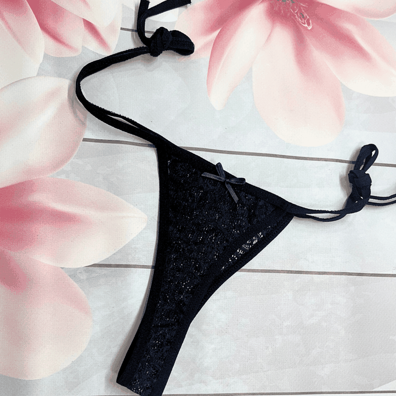 Kadın 3'lü Dantelli Yandan Bağlamalı Seksi Tanga BC0054