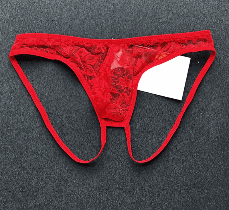 Seksi Dantelli Arkası Açık Seksi Kırmızı Erkek Külot BC4627