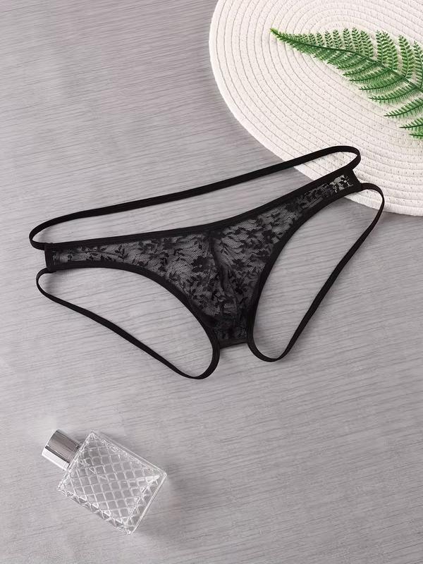 Seksi Dantelli Arkası Açık Seksi Siyah Erkek Külot BC4626