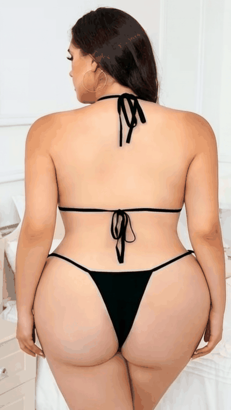 Büyük Beden Siyah  Sütyen Tanga BC9260