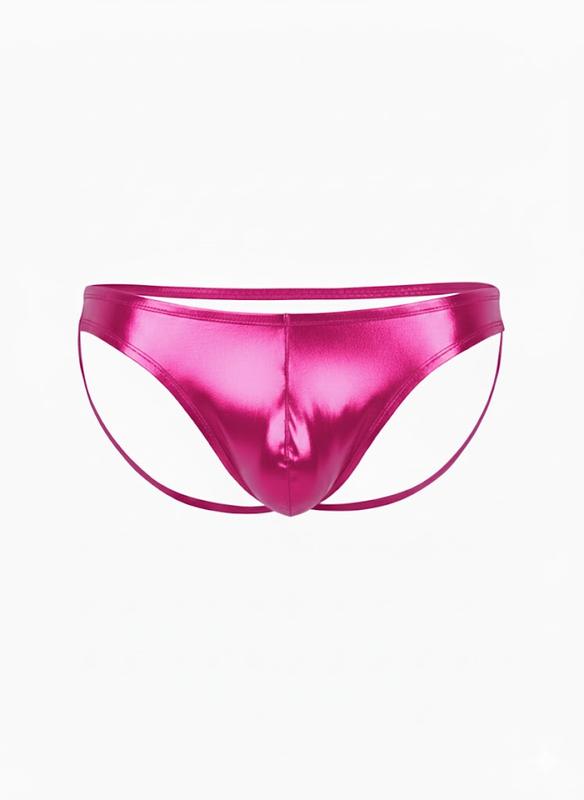 Fantezi Pembe Arkası Açık Seksi Parlak Erkek Külot BC4623