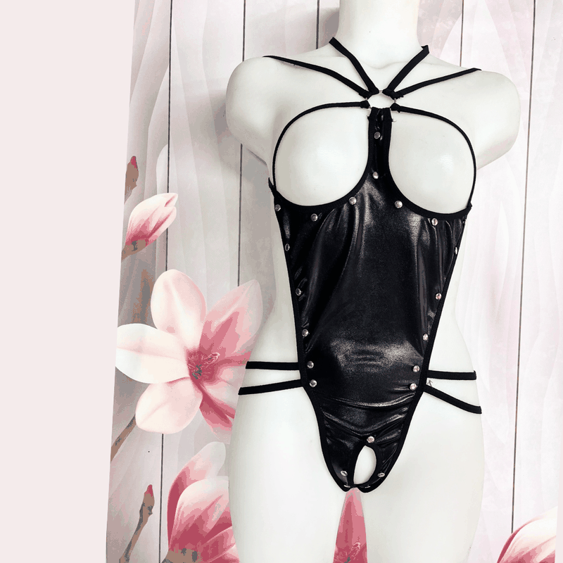 Bacio Fantazi Göğüsü Ve Özel Ağı Açık Metalli Babydoll BC9146