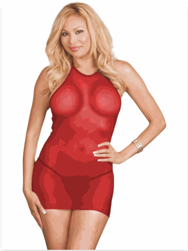 Tegan Büyük Beden Kırmızı Fantazi Seksi Tül Babydoll  TG273223