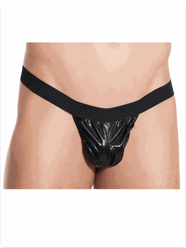 Tegan Fantezi Siyah Lame Seksi Erkek String - Tanga TG274589