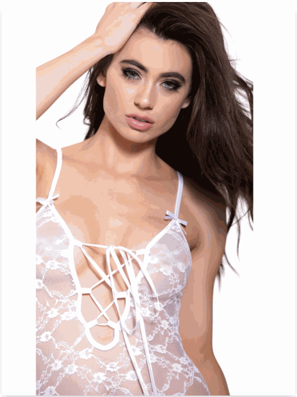 Tegan Fantezi Beyaz Dantelli Jartiyer Takım Çorapsız! TG272381