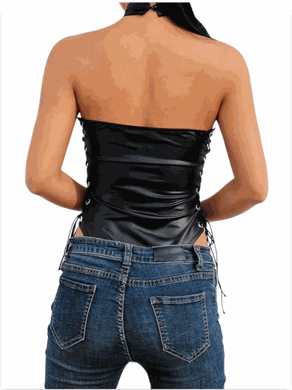 Tegan Fantezi Yanları Kuş Gözlü Yandan Bağlamalı Seksi Babydol TG275426