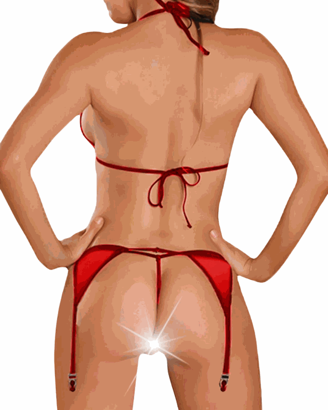 Tegan Fantazi Kırmızı Seksi Transparan Tül Jartiyer Takım TG272394