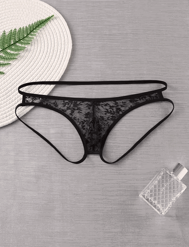 Tegan Seksi Dantelli Arkası Açık Seksi Siyah Erkek Külot TG274626